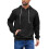 (black, M) Herren-Kapuzenpullover mit halbem Reißverschluss, einfarbig, Jacquardmuster 1
