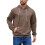 (coffee brown, XL) Men's Solid Jacquard Hooded Half-Zip Sweatshirt 1