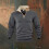 (Dark gray, L) Felpa da uomo a maniche lunghe con mezza zip e ricamo patchwork retrò 1