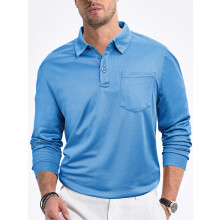 (light blue, XXXL) Lässiges, locker sitzendes Herrenhemd mit Knopfleiste, einfarbig, langärmelig, mit Mesh-Kragen