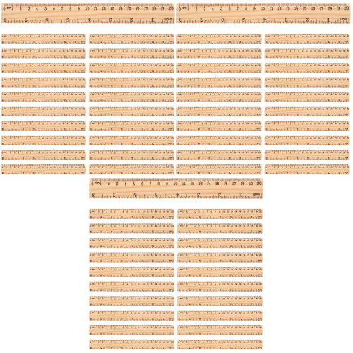 60Pièces Règles En Bois Beige Pour Mesure Et École 2