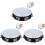 3Pièces Tambourine Double Rangée Percussion Main Bois Multi Couleur 3