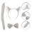 2Ensembles Costume Animal Enfant Oreilles Queue Gris Doux 10