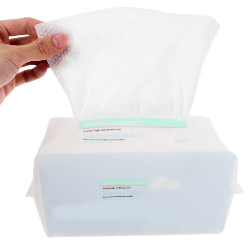 200Pièces Lingettes Jetables Coton Usage Humide 2