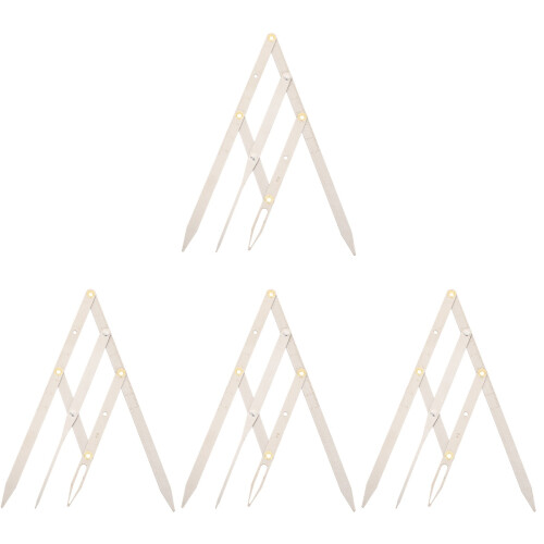 4Pièces Règle Sourcils Acier Inoxydable Argent Mesure Précise Forme 2