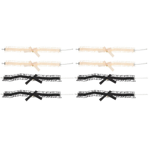 2Ensembles Colliers Choker Falbala Cou Couleur Variée 2