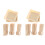 96Pièces Jetable Bois Beige Kit Camping Assiettes Couverts 3