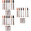 36Pièces Marqueurs Bois Multicolores Kit Réparation 8