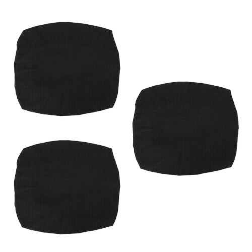 3Pièces Housses De De Piano Noires En Polyester Élastique 2
