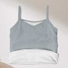Women's Cold Protection Thermal Tank Top, Fleece Lined, Free Size Gray