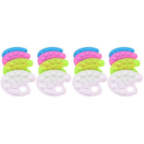 16Pièces Palette Pour Peintres Enfants Plastique Robuste Compacte 2