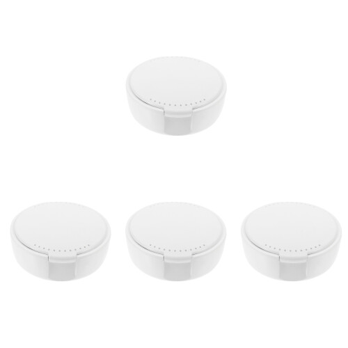 4Pièces Boîte De Rangement Dentier Blanche Avec 2