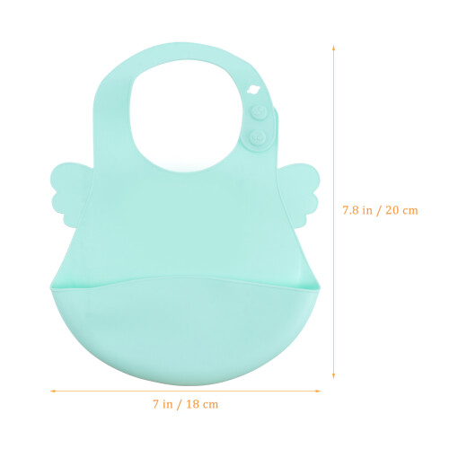 Bavoir Bébé Réglable Silicone Vert Étanche Confortable Fragile 2
