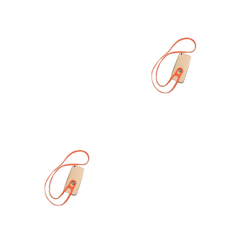 2Pièces Sangles Téléphone Silicone Orange, Suspendues Cou Taille 2