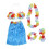 3Pièces Costume Hula Tropical Jupe Accessoires Fleuris 2