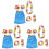 3Pièces Costume Hula Tropical Jupe Accessoires Fleuris 3