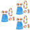 3Pièces Costume Hula Tropical Jupe Accessoires Fleuris 6