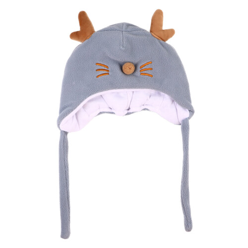 3Pièces Bonnet Bébé Hiver Coton Bleu Antilope Oreilles Chaud 1
