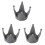 3Pièces Ventouses Casque Silicone Gris Décoration Pratique 3