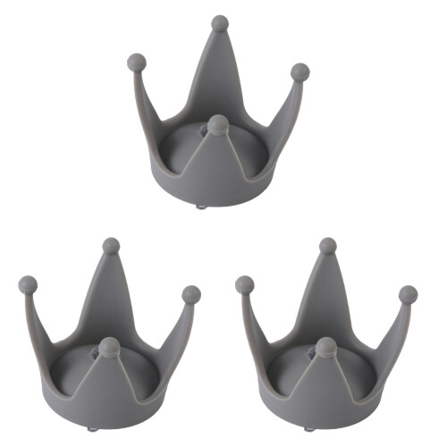 3Pièces Ventouses Casque Silicone Gris Décoration Pratique 2