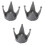 3Pièces Ventouses Casque Silicone Gris Décoration Pratique 4