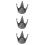 3Pièces Ventouses Casque Silicone Gris Décoration Pratique 9