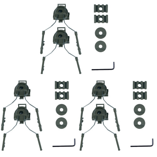 3Pièces Rail Casque Vert Outdoor Pièces Robustes Et Pratiques 2