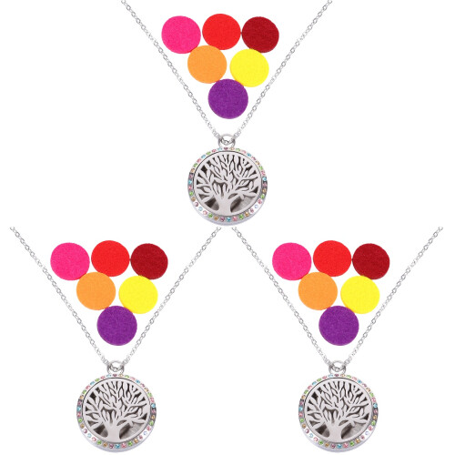 3Ensembles Diffuseur Argenté Pendentif Arôme Feutre 2
