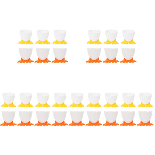 30Pièces Porte-Œufs Blancs Enfant Support Œufs Rigides Réutilisables 1