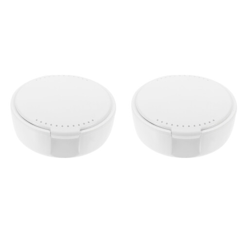 2Pièces Boîte De Rangement Pour Dentier Blanche Avec 2