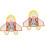 2Ensembles Assiettes Divisées Enfants Coloré Avec Couverts 6