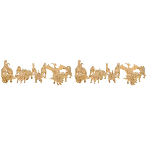 28Pièces Figurines Dinosaurs Educatives Dorées Pour Décoration Maison 2