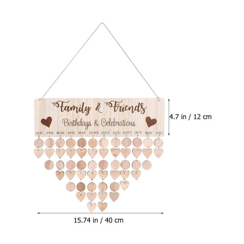 1Ensemble Calendrier Anniversaire En Bois DIY Décor Mural Multiusage 1