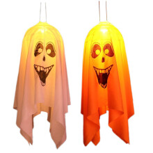 Dekoracja zewnętrzna do wnętrz na Halloween, wiszące dekoracje z duchami, rozświetlone dekoracje z duchami za pomocą świateł LED, dekoracje w