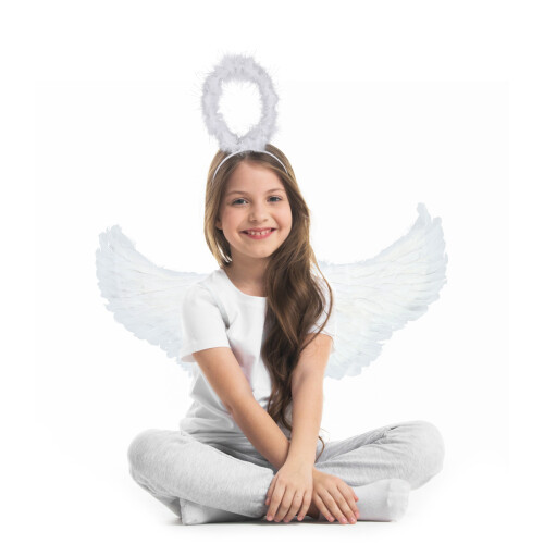 4Ensembles Déguisement Ailes Plumes Coiffe Et Bâton 2