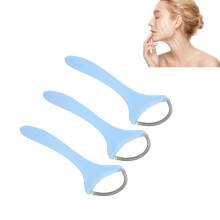 Épilateur Visage 3pcs Miroir en Acier, Fil Déroulant, Épilateur à la Main pour Femmes, Long Manche