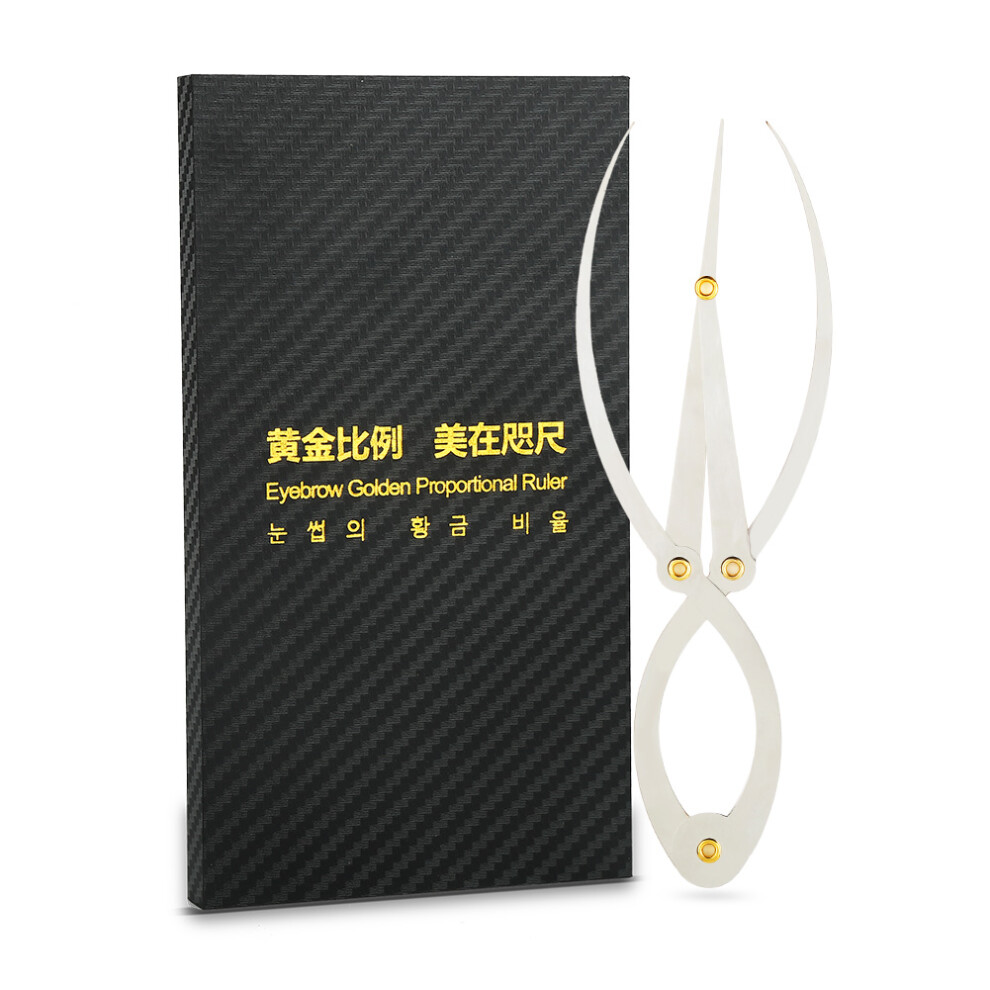 Golden Mean Calipers Stainless Steel Accurate Measurements Eyebrow Ruler Symmetrical Eyebrows Three Point Positioning Adjustable Reusable And
