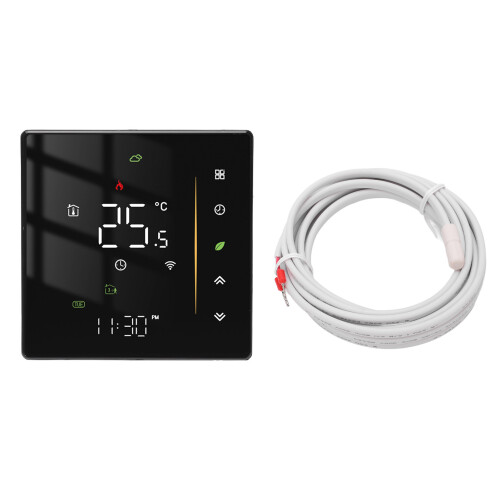 Thermostat Temperature Controller Touch Screen Programmable Smart Device With App Control Remote Access Energy Saving Mode Voice Command Compatible