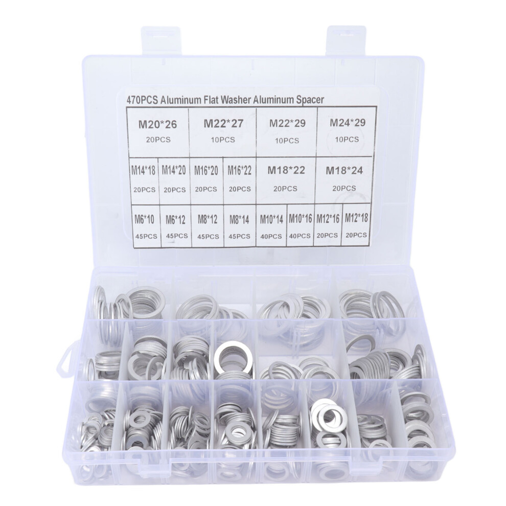 Durable Aluminum Alloy Flat Washer Set Corrosion Resistant Wear Resistant High Hardness Industrial Washer Kit Disperse Pressure Automotive Faucet 9551475228976