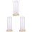 3Pièces Dome Verre Transparent Base Bois Accessoire Pour Séchée 3