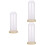 3Pièces Dome Verre Transparent Base Bois Accessoire Pour Séchée 6