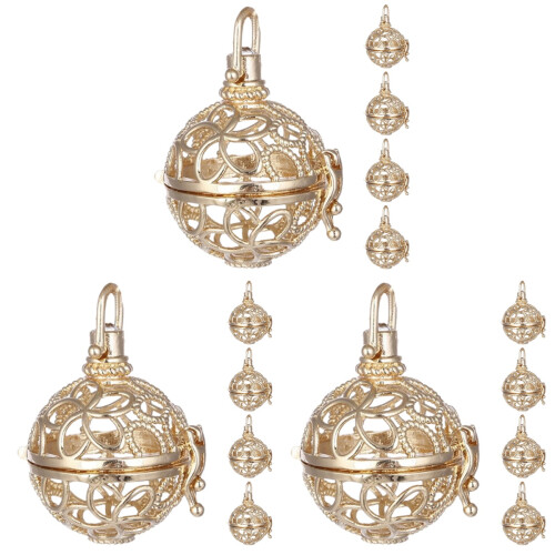 15Pièces Pendentifs Diffuseurs D'huile Aromathérapie Dorés 1