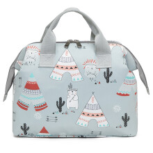 Bolsa térmica impermeable para el almuerzo, fiambrera elegante de tela ligera con múltiples bolsillos.