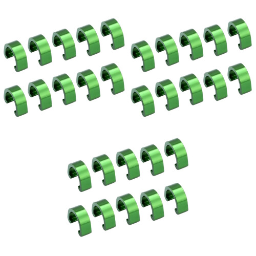 30Pièces Fixations C En Aluminium Vertes Pour Câbles Road 2