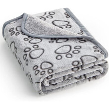 Zachte deken van hoge kwaliteit, wasbaar, 76 x 104 cm, essentieel product voor puppy's, kerstcadeaus voor honden (grijs).