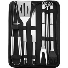 9-Piece Barbecue Tool Set, Stainless Steel Grilling Accessories, BBQ Tool Kit, Grill Utensil for Men, Women, and Dad