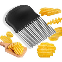 2-delig roestvrijstalen golfmes, multifunctioneel golfmes, golfsnijgereedschap voor frietjes, fruit, groenten