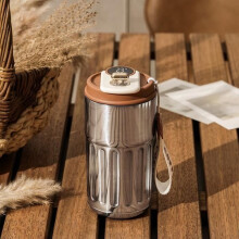 Silver Coffee - Slimme koffiethermosmok met intelligent temperatuurdisplay, roestvrijstalen beker