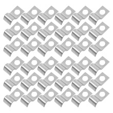 300Pcs Iron Pipe Clamps Single Hole Clip Silver Durable Metal Fixing