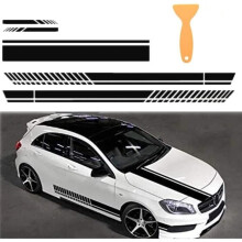 Set of 5 striped car hood stickers, striped pattern, decorative car rearview mirror stickers